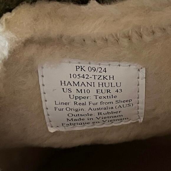 Olukai Hamani Hulu Wool Mules Men's 10 in Olive/Mustard Sheepskin Shearling NEW - Picture 10 of 13